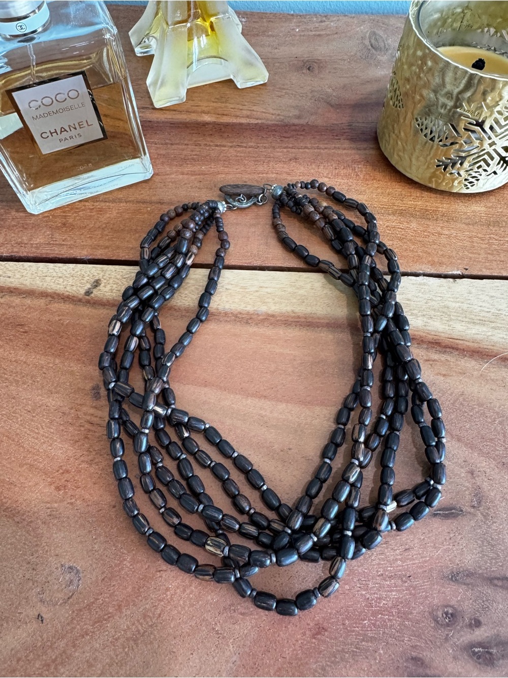 Silpada Multi-Strand Dark Brown Bead Necklace